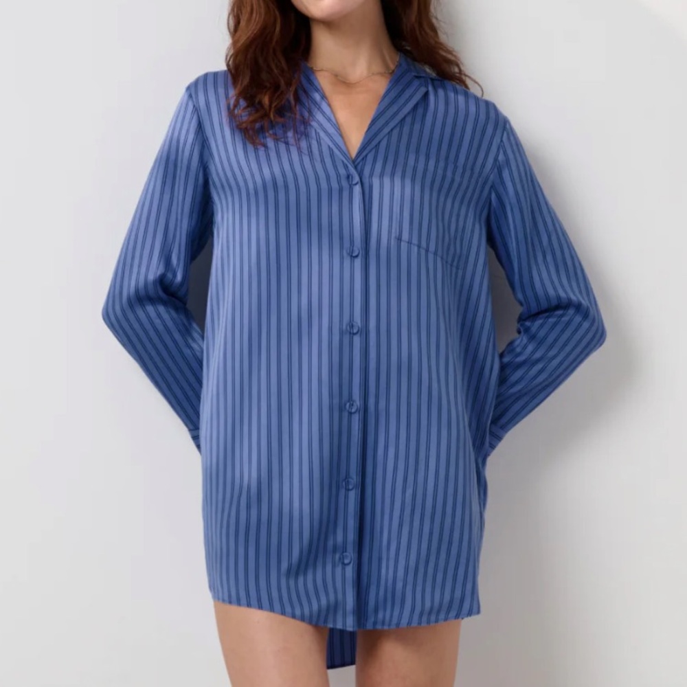 Lunya Washable Silk Sleep Shirt Dress